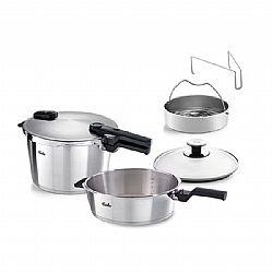 Σετ Quattro FISSLER (8lt-4lt με καλάθι ατμού & γυάλινο καπάκι) VITAQUICK Premium 60281011090