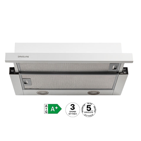 Aπορροφητήρας συρόμενος Davoline OMEGA plus 60cm Λευκό